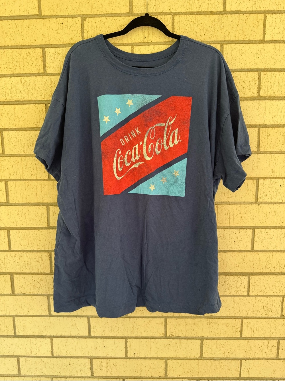 Coca Cola Navy Blue Tee with Red & Light Blue Logo